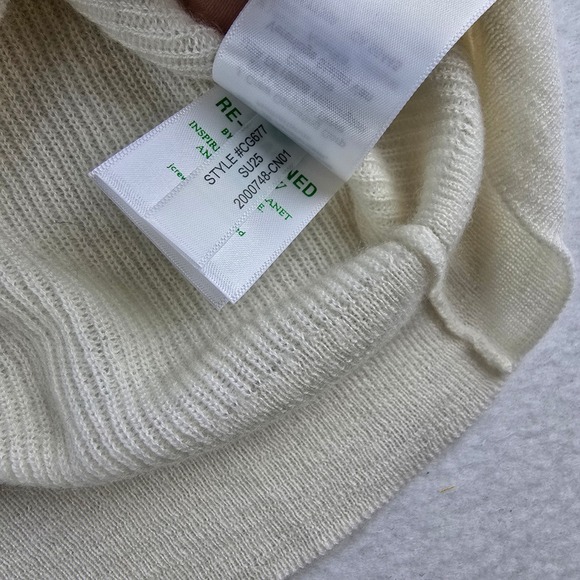 J. Crew NWT Ribbed Featherweight Cashmere Knit Short Sleeve Top Ivory Cream M - Picture 9 of 11